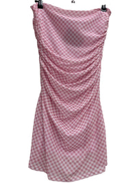 Needii - Women's Gingham Mesh Tube Mini Dress
