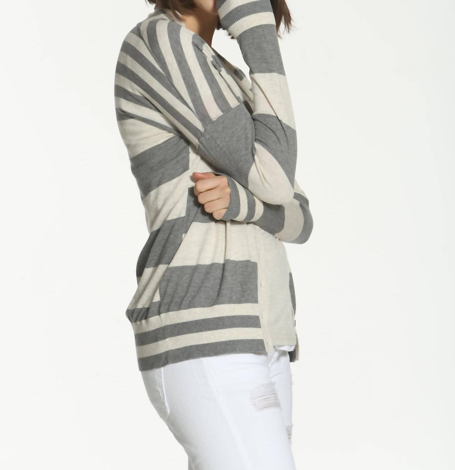 Label+Thread - Women's Striped Cotton Cardigan