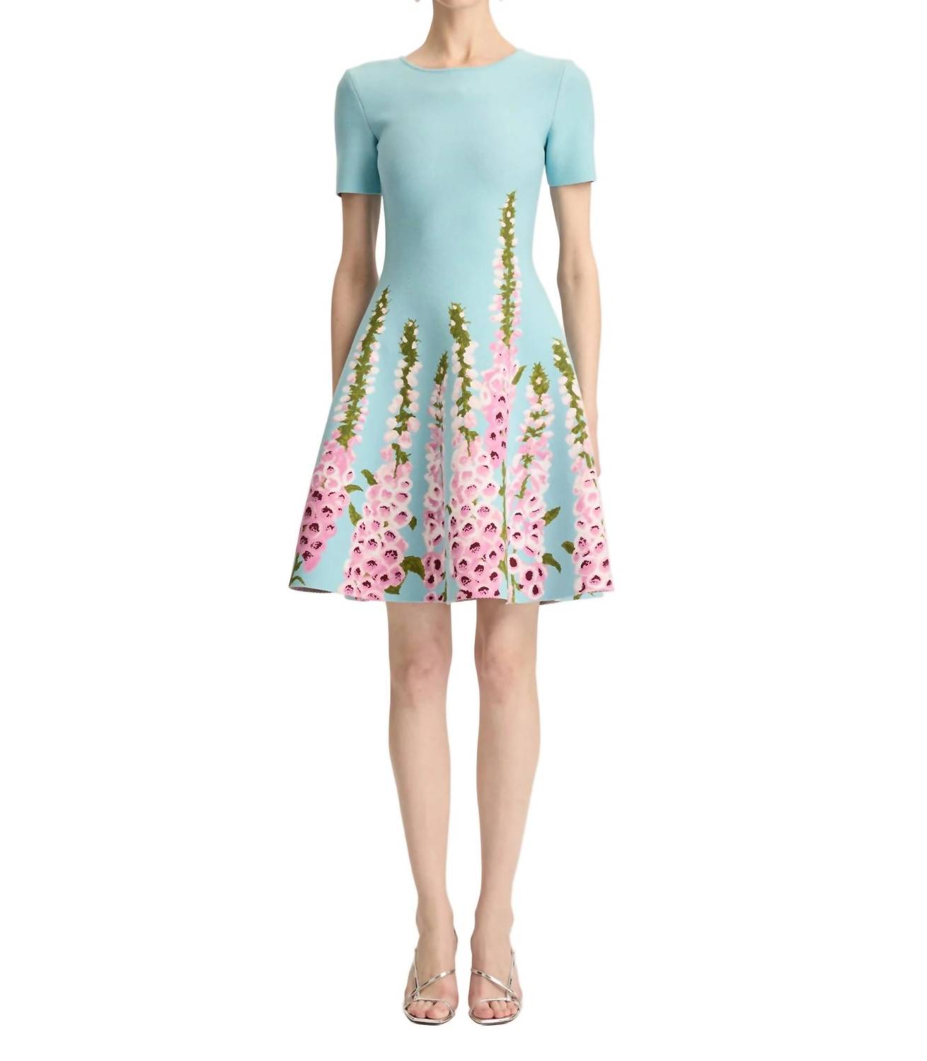 Oscar De La Renta - Allium Jacquard Fit And Flare Knit Dress