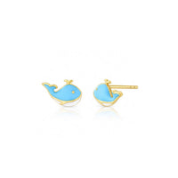 Gold & Honey - Women's Whale Stud Earrings