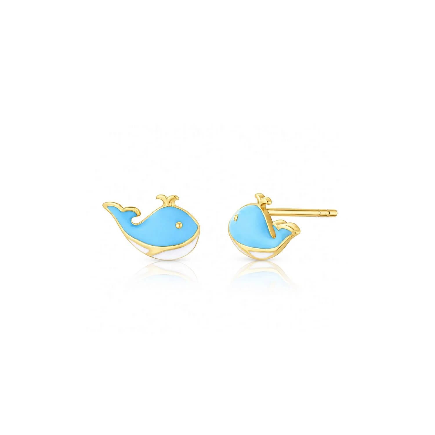 Gold & Honey - Women's Whale Stud Earrings