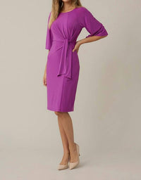 Joseph Ribkoff Women's Matte Jersey Drapé Knot Dress in lavender - women's dress