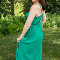 ELINGS Seaside Serenity Backless Maxi Dress in green - women's dress - detail view