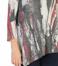 Jess & Jane Juliet Knit Jersey Asymmetric Top in modern abstract - women's blouse - view 4