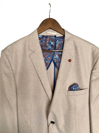 Mizumi Couture - Men Bold Spot Cotton Blazer With Floral Silk Lining