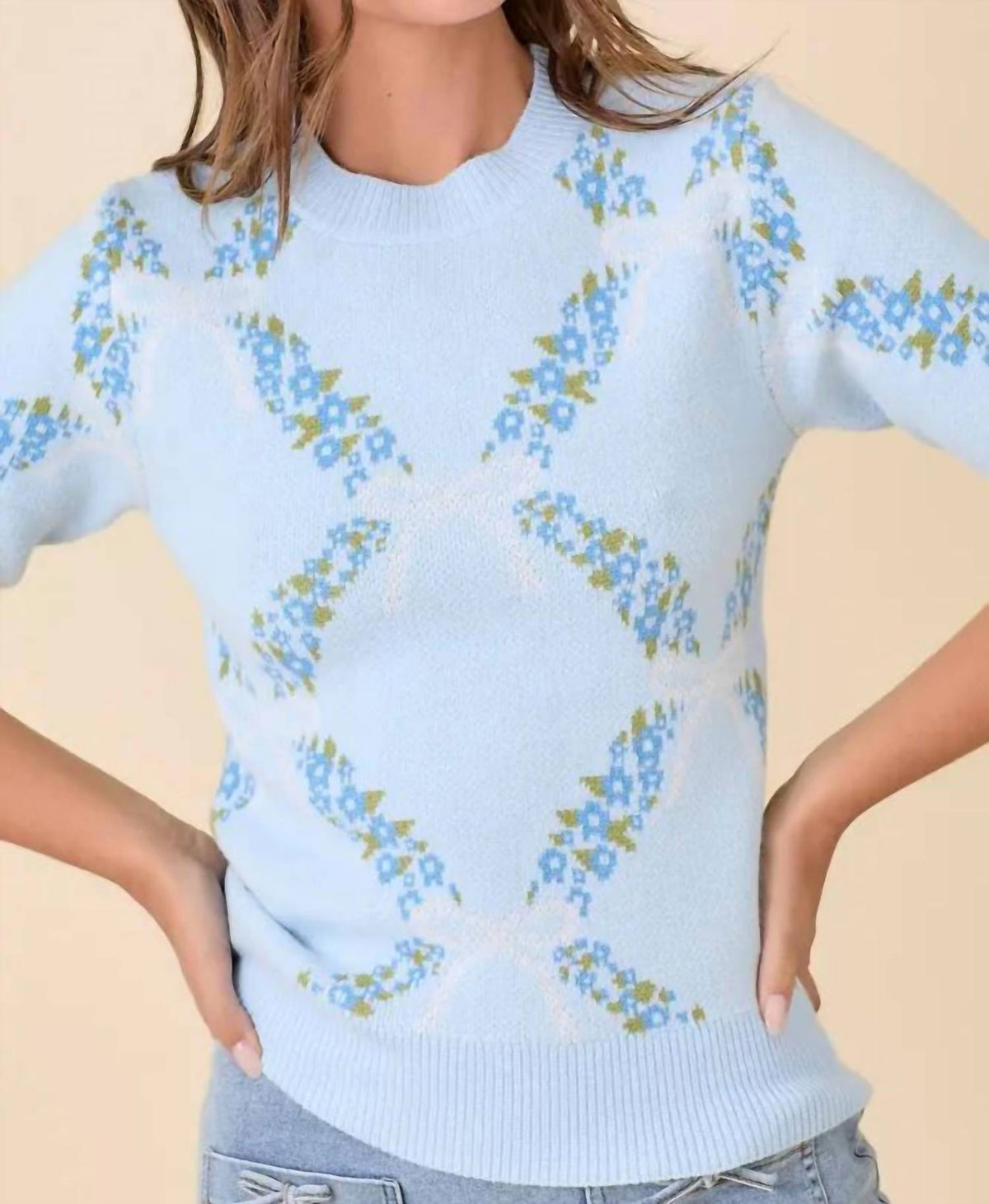 Main Strip - Women's Garden Floral Knit Top