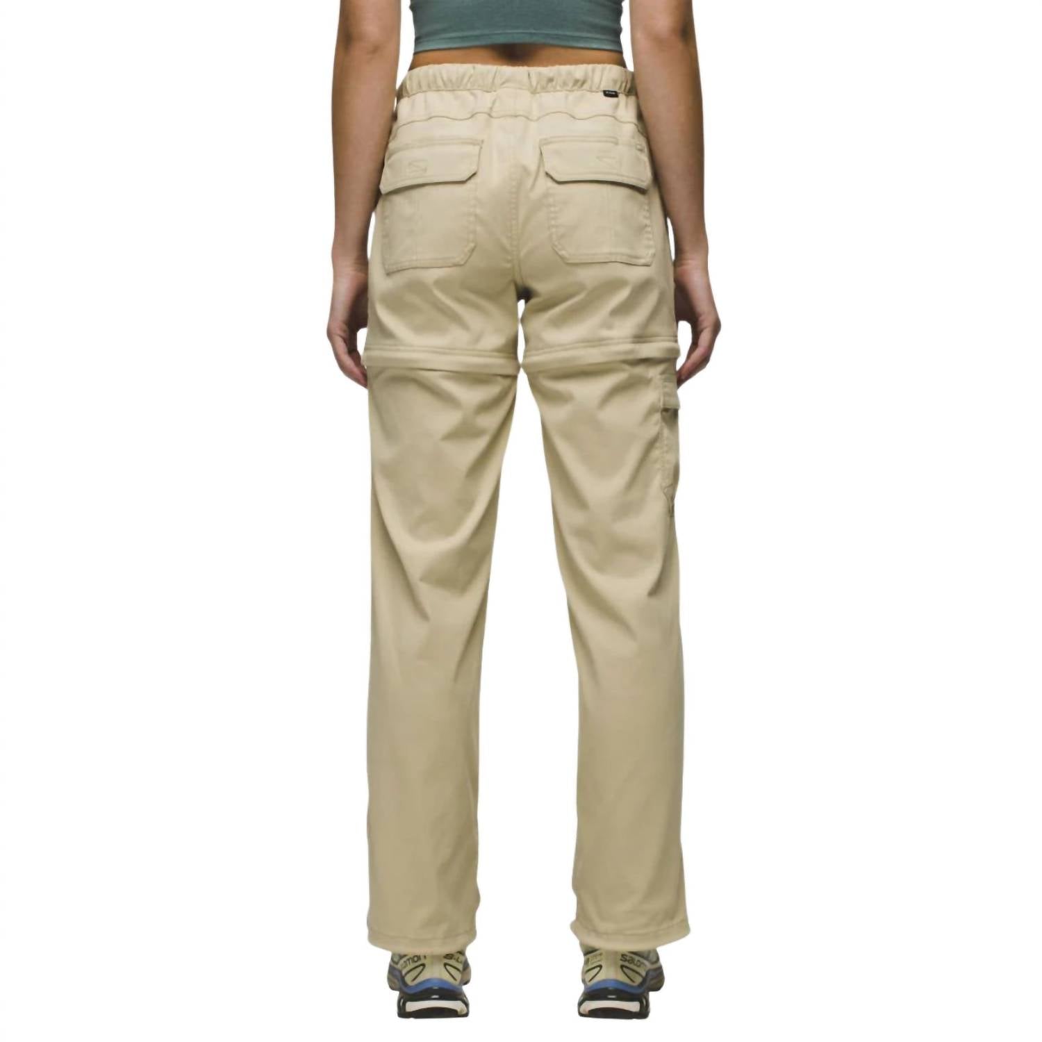 prAna Stretch Zion Convertible Pant in sandstone - women's pants - detail view