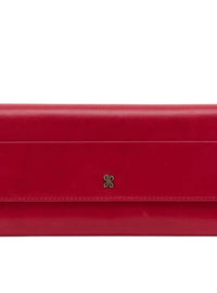 HOBO Women's Jill Large Trifold Wallet in cranberry - women's bag - detail view