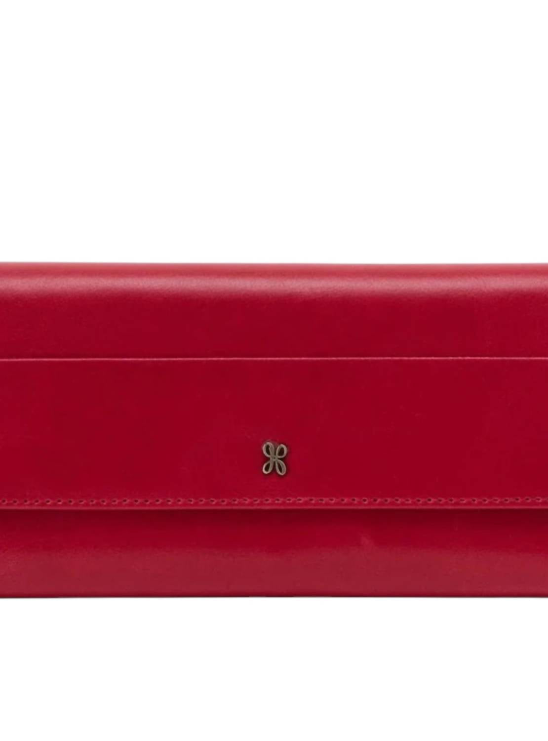 HOBO Women's Jill Large Trifold Wallet in cranberry - women's bag - detail view