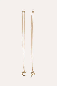 Completedworks - Women's Plated C Pendant With Chain Necklace