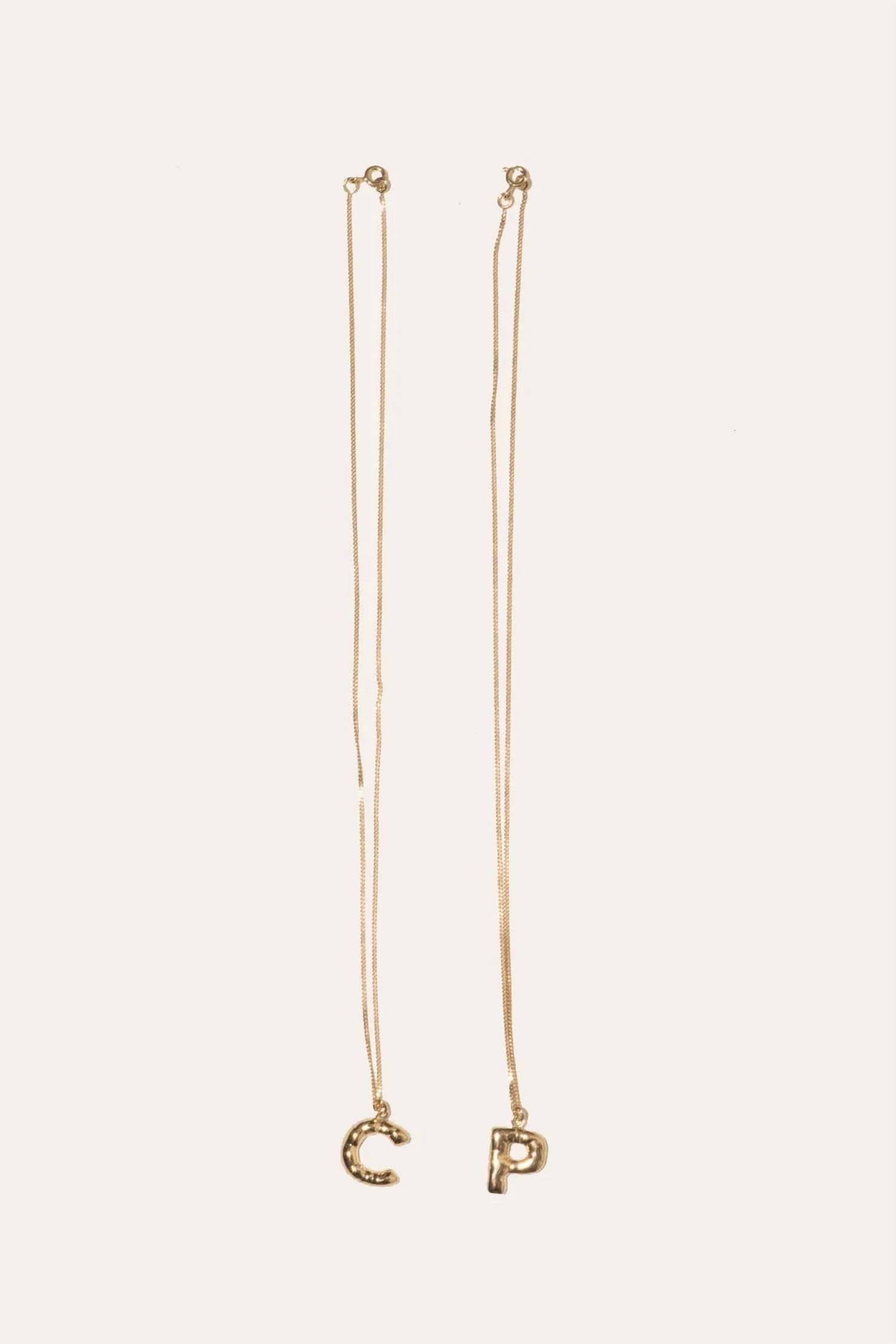 Completedworks - Women's Plated C Pendant With Chain Necklace