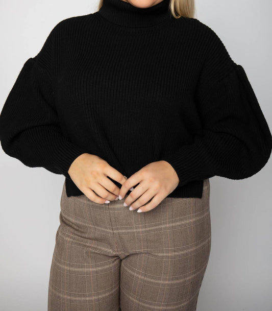 Psophia - Puff Sleeve Sweater - Plus