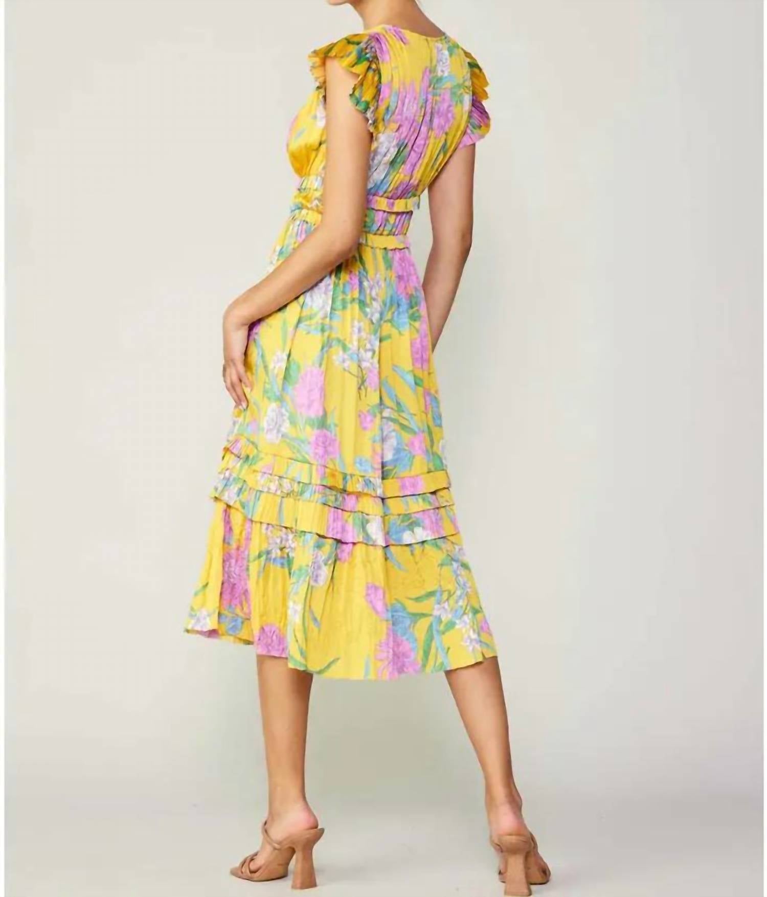Current Air - Floral Print V Neck Dress