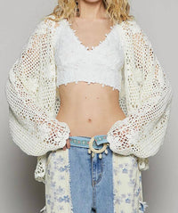 Pol - Crochet Open-front Cardigan