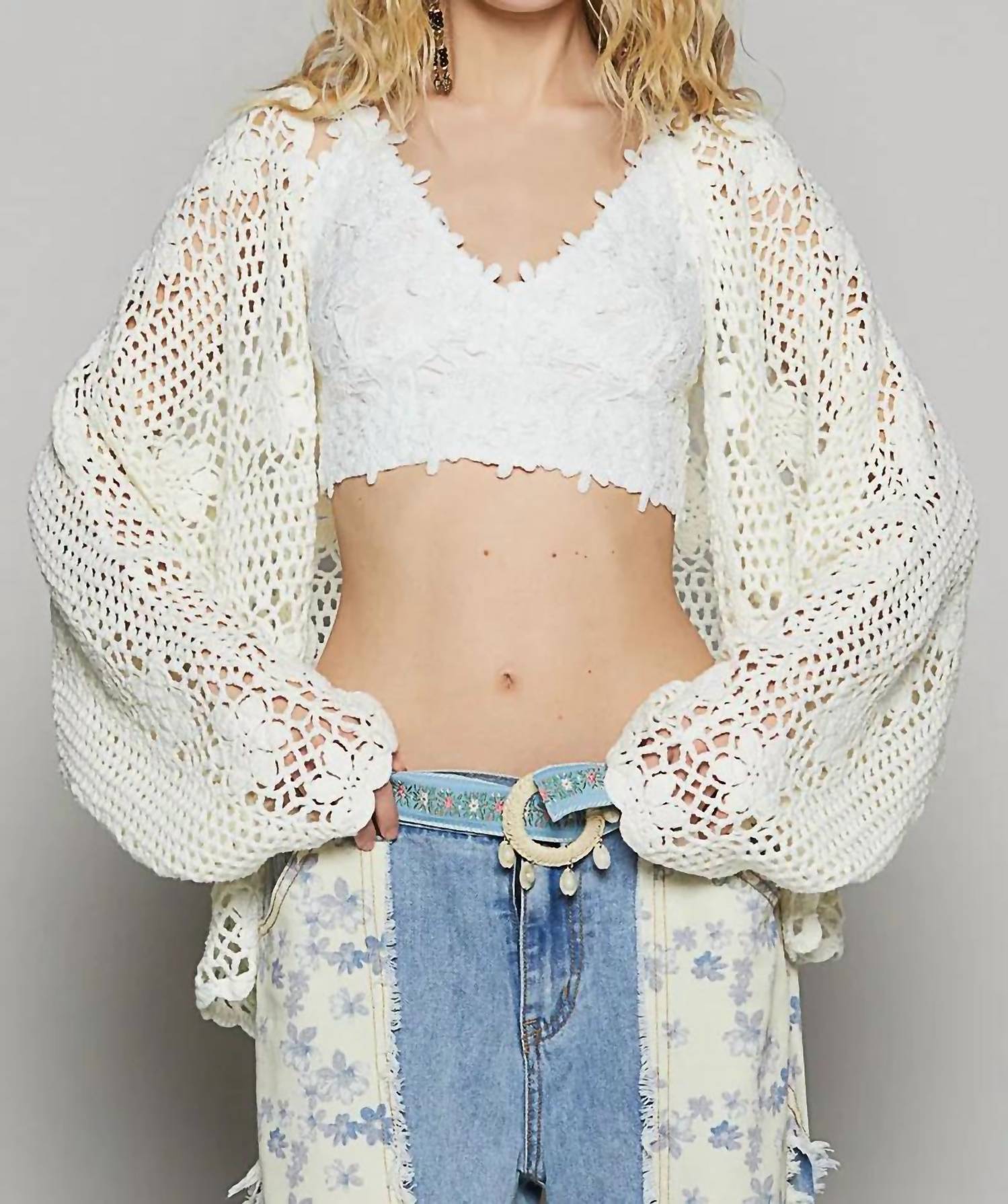 Pol - Crochet Open-front Cardigan