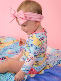 Rufflebutts - Beach Day Long Sleeve One Piece Ruffle Rash Guard Swimsuit