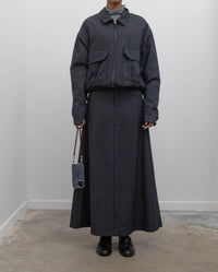 Collective - Herringbone Collared Quilted Bomber Jacket