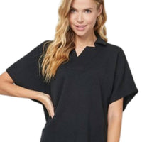 See And Be Seen - Drop Shoulder Top With Collar