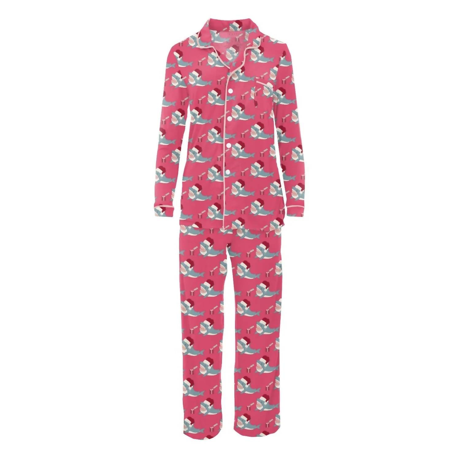 Kickee - Long Sleeve Collared Pajama Set