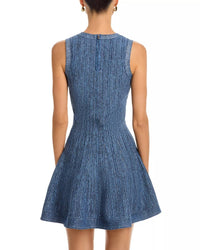 Milly - Shelby Pinstripe Knit Flare Dress