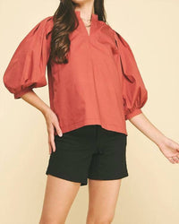 Pinch - Ruffle & Ready Mockneck Blouse