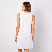 Apricot - 3-d Floral Embroidered Shift Dress
