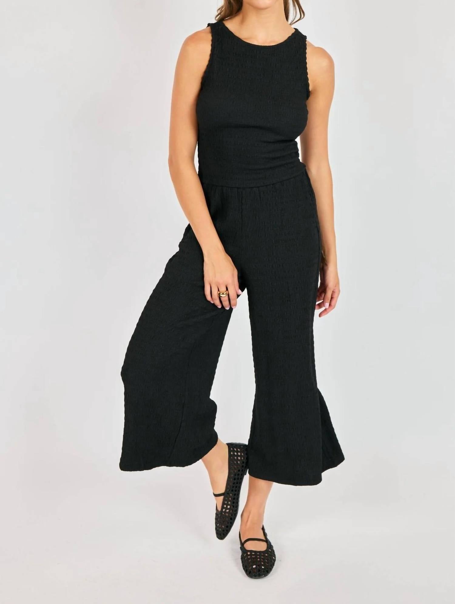 Sadie & Sage - Howdy Textured Wide-Leg Pants