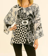 Lior - Geo Print Sheer Blouse