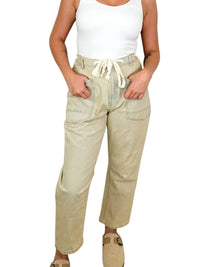 Miou Muse - High-rise Cotton Blend Barrel Leg Pants