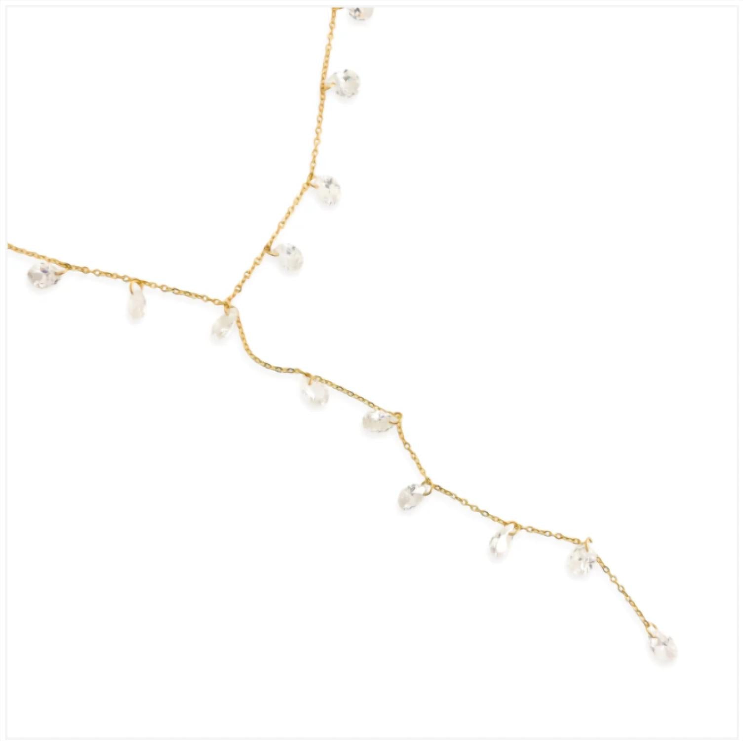 Omg Blings - Women's Dazzling Teardrops Necklace