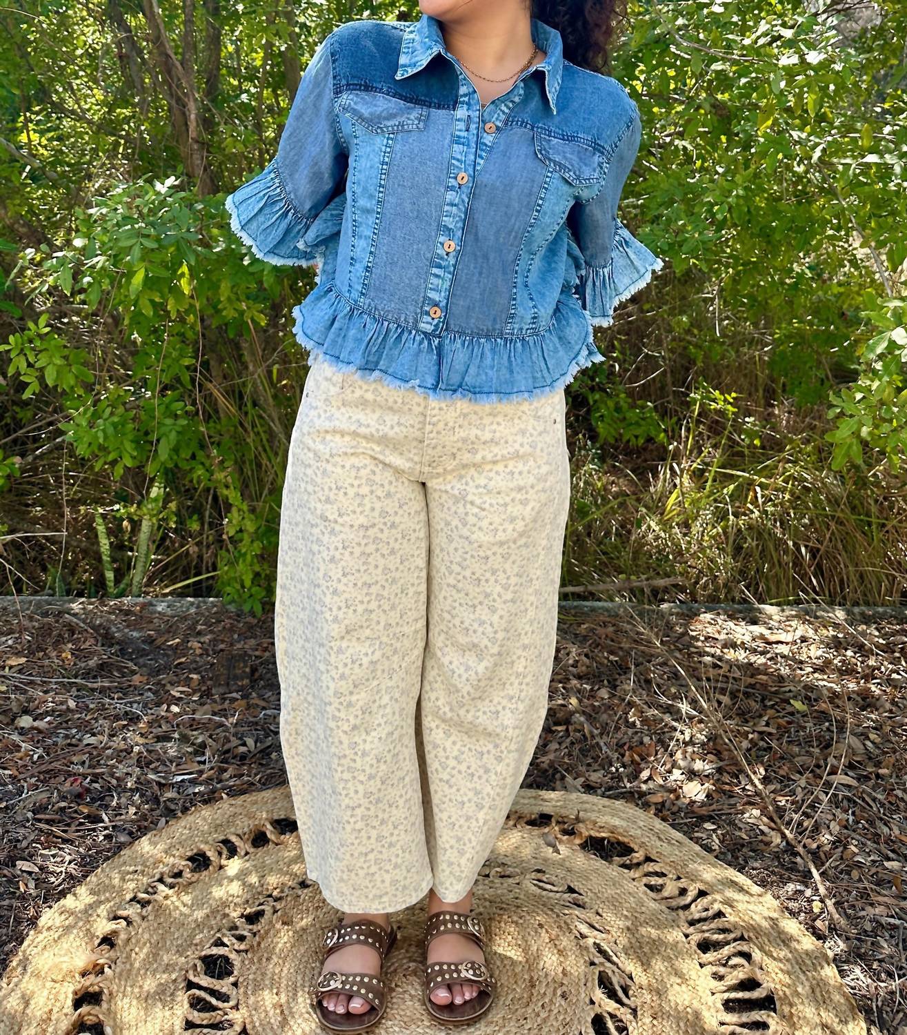 Stitch & Co. - Floral Gypsy Fit Button Fly Pant