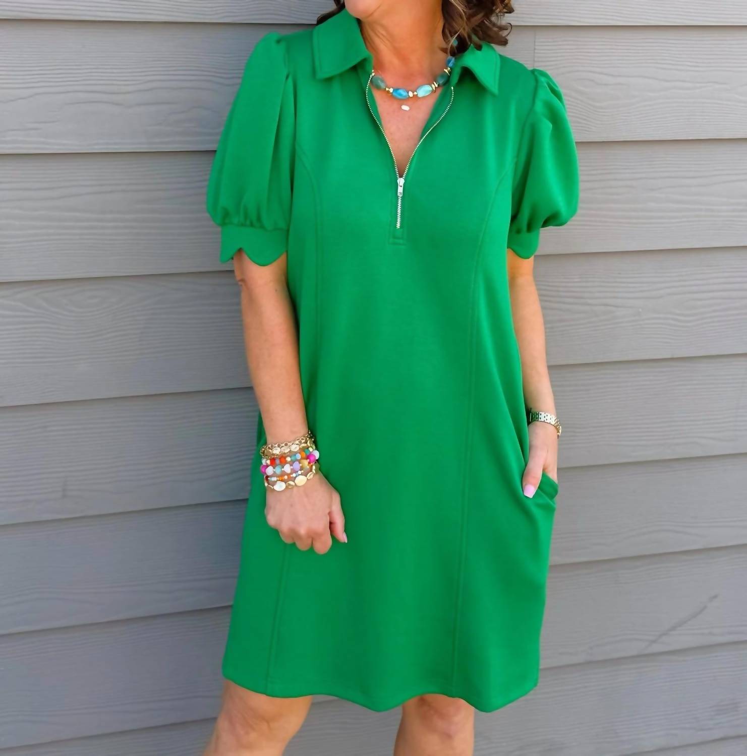 Entro - City Puff Sleeve Dress