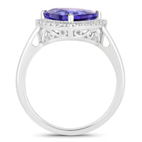Diana M Jewels Women's Trillion Natural Tanzanite Fashion Ring (3.23 Ct) - Signature Plus in 14k white gold - women's jewelry - detail view
