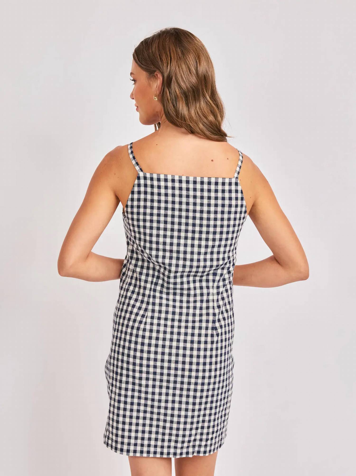 Sadie & Sage - Mustang Gingham Button Mini Dress