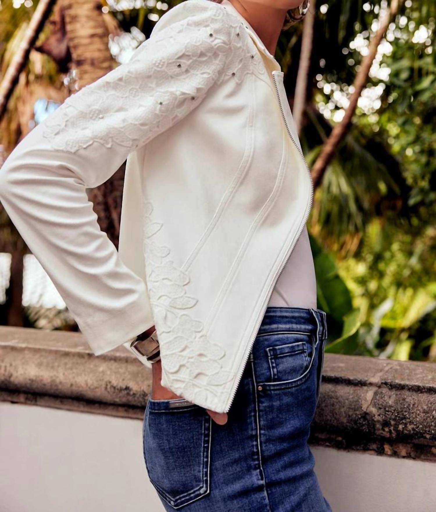 Joseph Ribkoff - Studded Faux Suede Jacket
