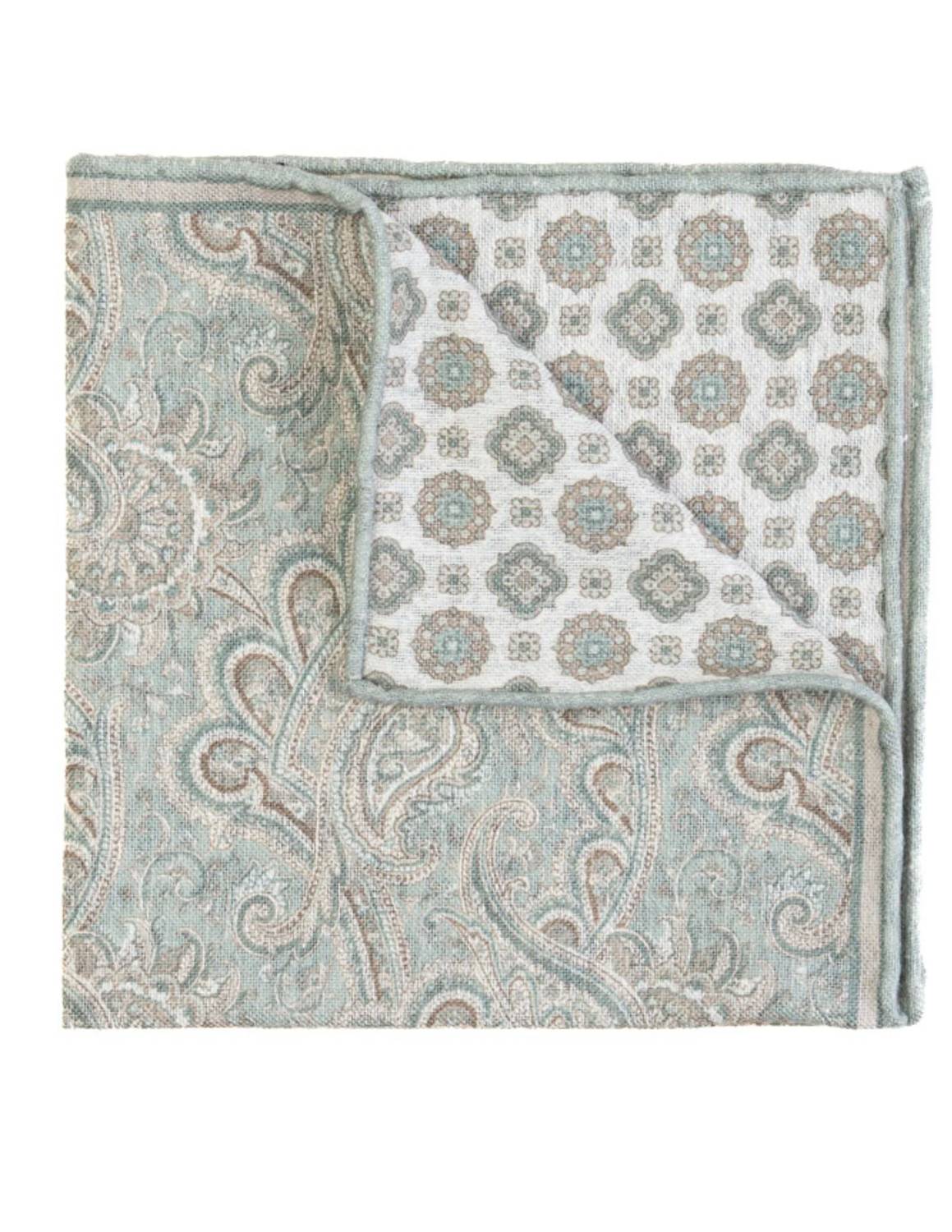Pacific Silk - Paisley To Medallion Print Hanky Scarf
