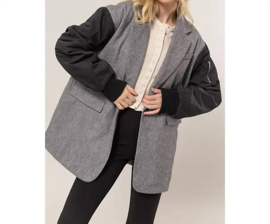 Hyfve - Herringbone Mixed Media Coat