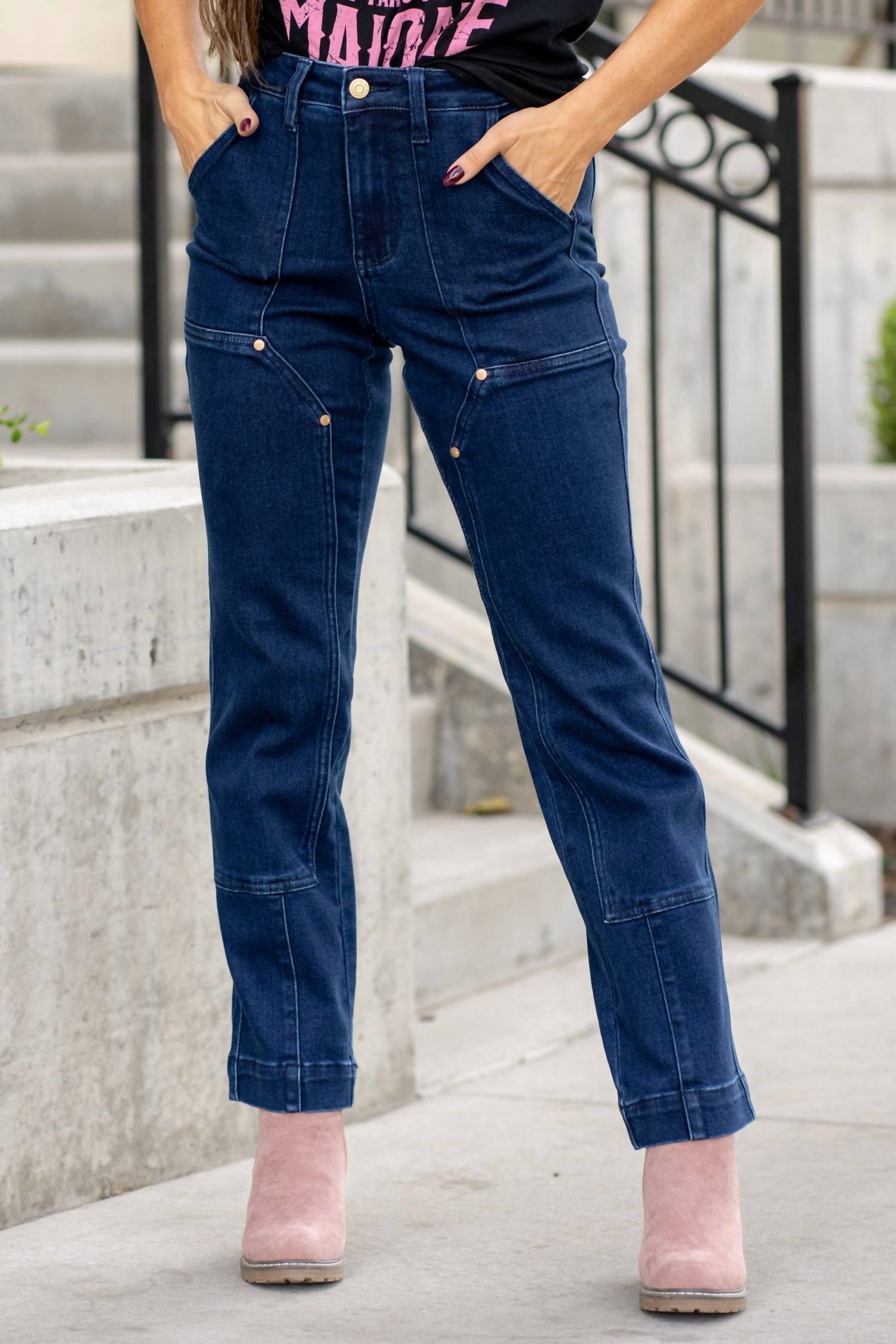 Judy Blue - High Rise Work Wear Utility Straight Leg Jean