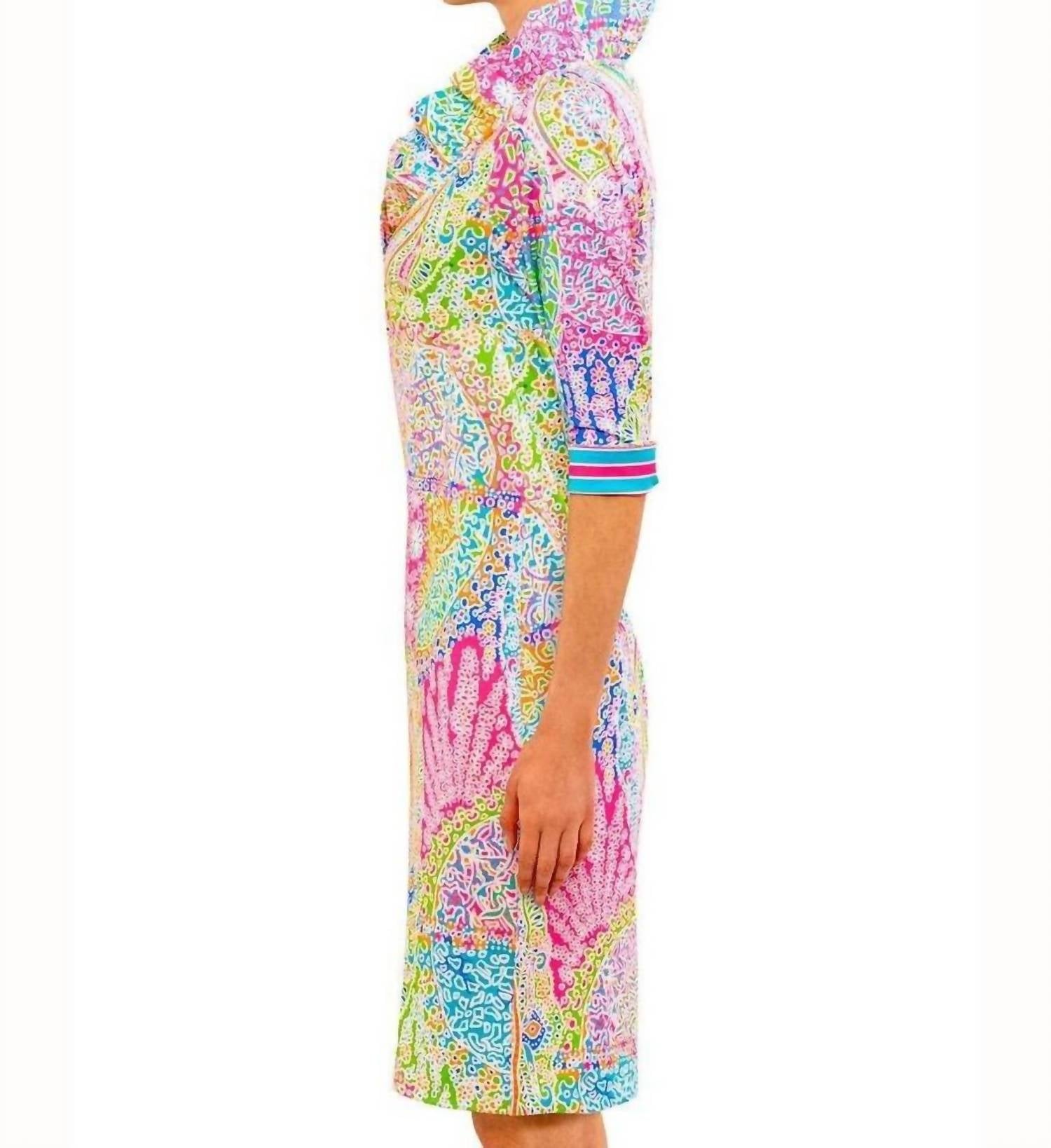 Gretchen Scott - Ruffle Neck 3/4 Sleeves Dress