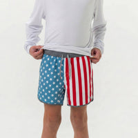 Burlebo - Boy's Print Compression Liner Swim Trunks