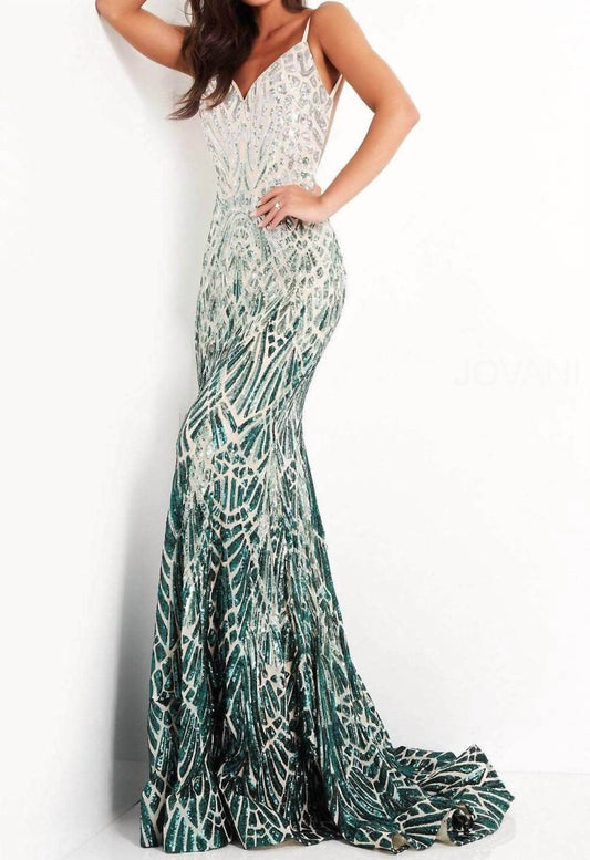 Jovani - Backless Sequin Prom Dress