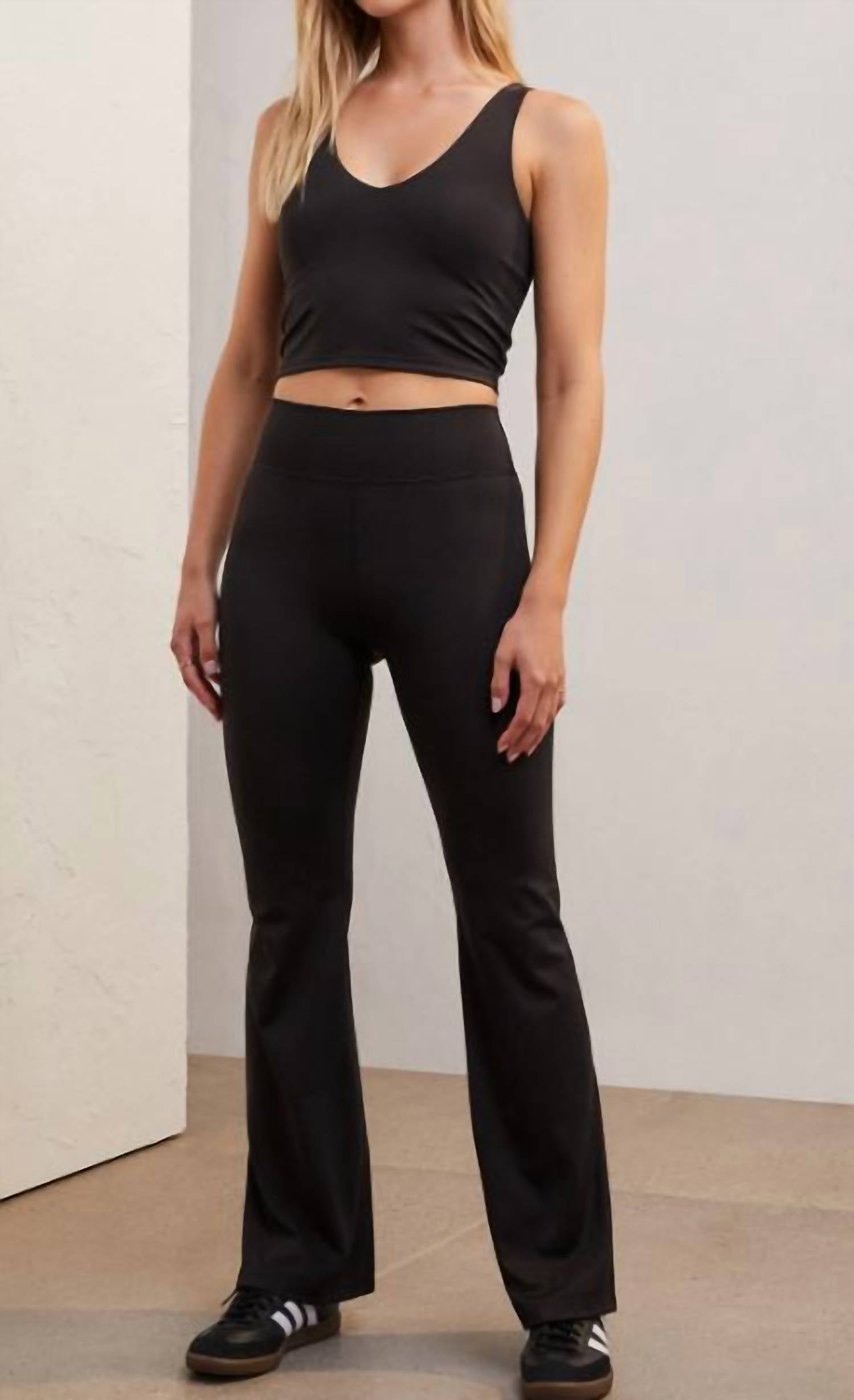 Z Supply Wear Me Out Flare Pants in black - women's pants