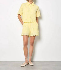 Apricot - Scallop Edge Button Down Shirt