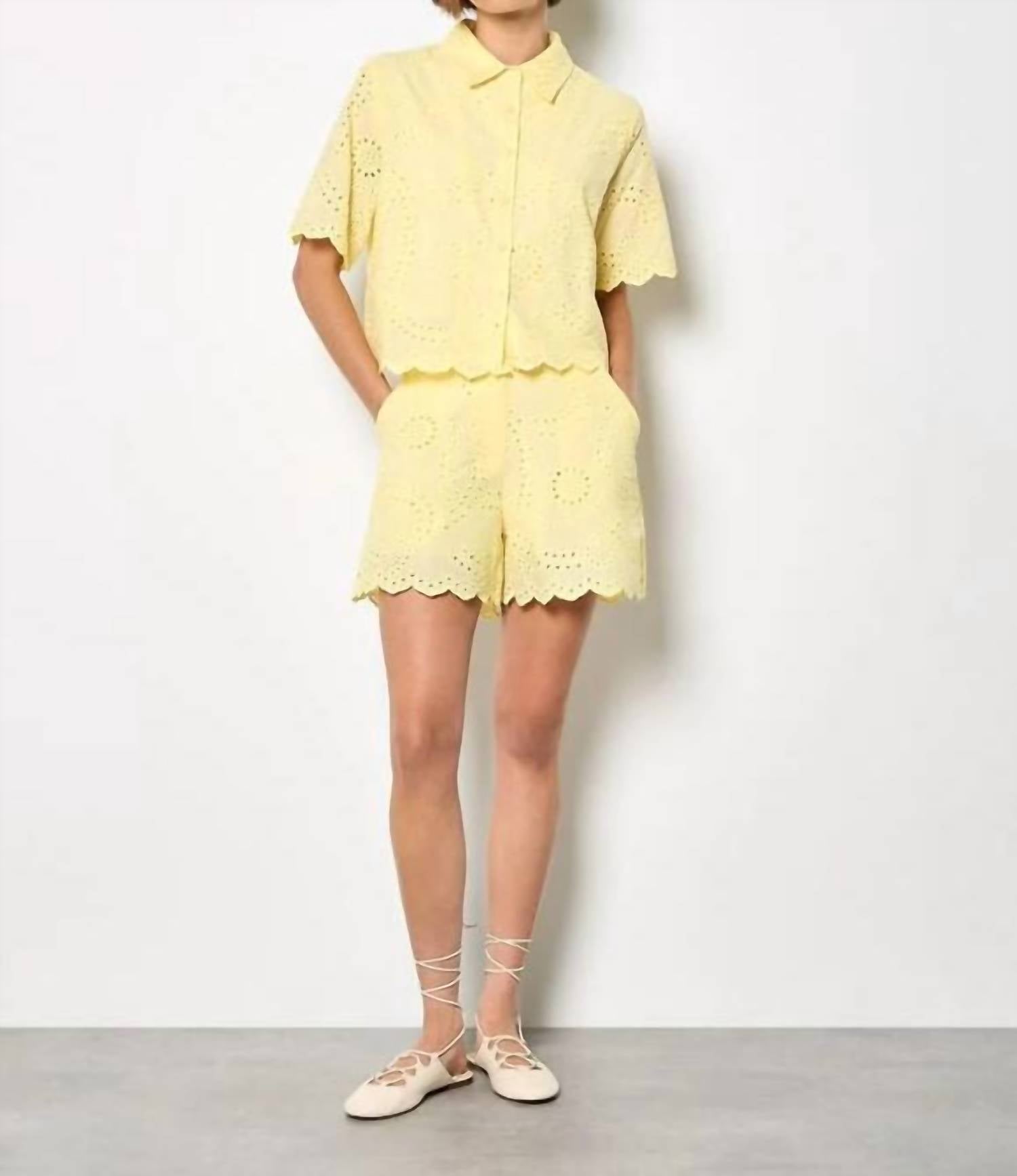 Apricot - Scallop Edge Button Down Shirt