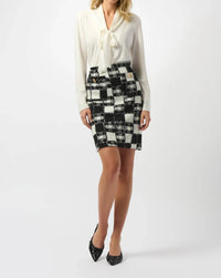 Joseph Ribkoff - Checkered Jacquard Mini Pencil Skirt