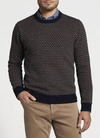 PETER MILLAR Norwegian Fisherman Crew Sweater in navy - women's sweater