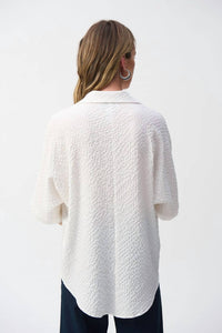 Joseph Ribkoff - Seersucker Boxy High-Low Top