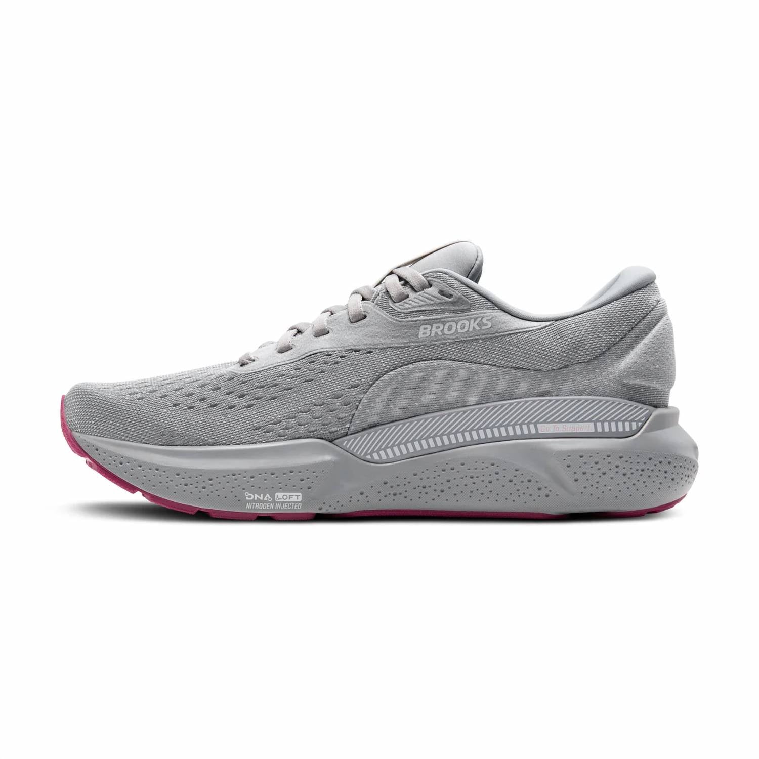 BROOKS Women's Adrenaline Gts 24 Running Shoes in alloy white zephyr 10 - women's shoe - detail view