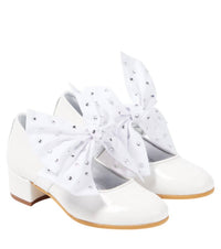 MONNALISA Girls Ballet 35mm Heel Dress Shoes in white - kids' shoe