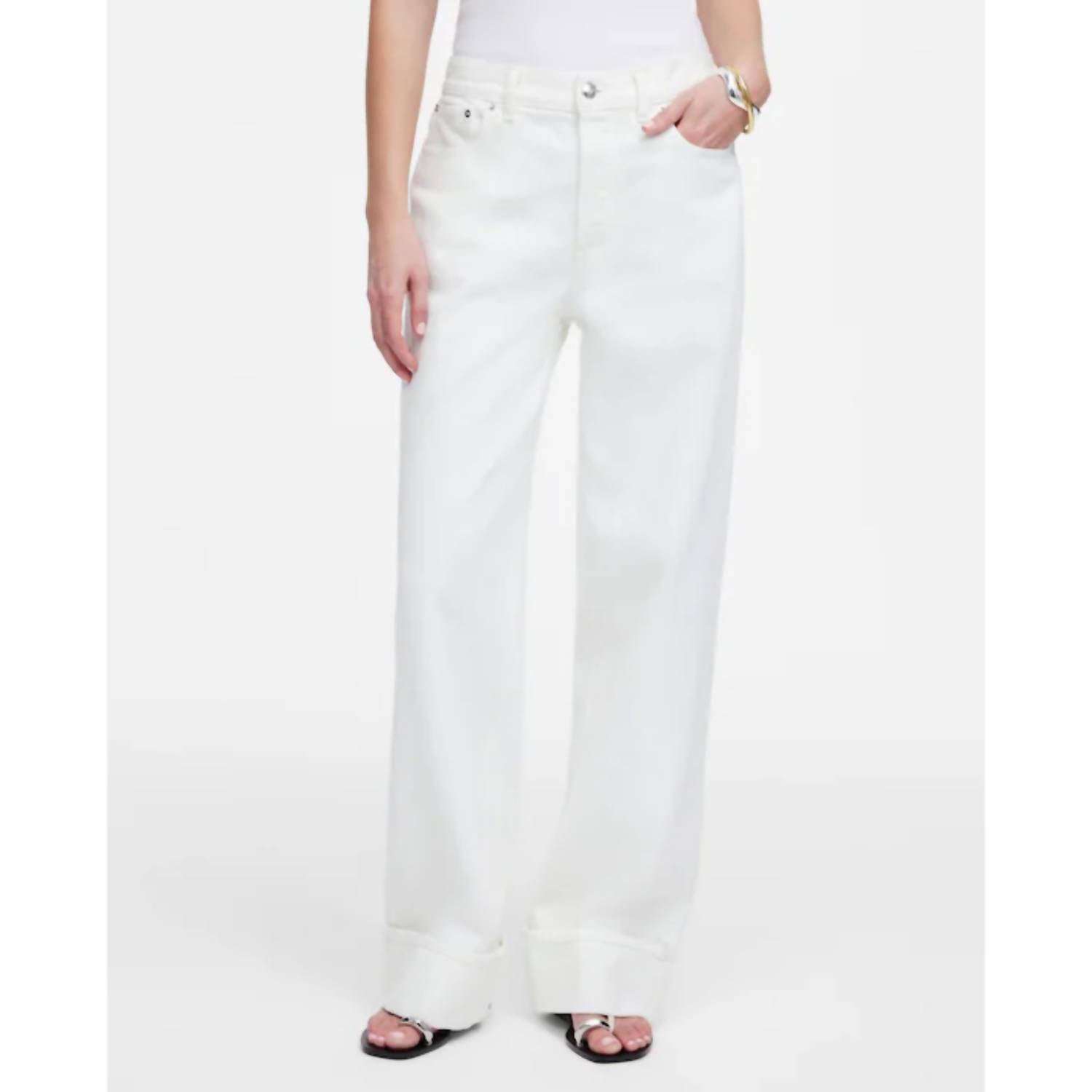 Madewell Women's Low-slung Baggy Jeans in tile white - women's jeans - alternate view